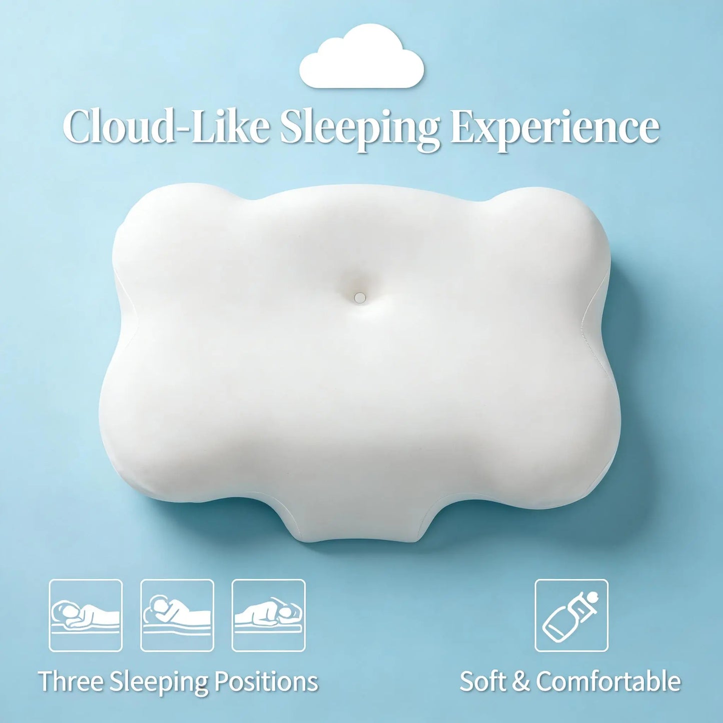 Mellow Cloud Pillow - 2026 Pillow Awards Winner, Dual-Density Memory Foam for Pressure Relief, Ear-Friendly Design, Zoned Support Construction, Cooling Gel-Infused Breathable Cover for Side Sleepers