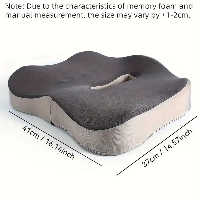 Ergonomic Memory Foam Seat Cushion for Office Chairs & Cars - Posture Support, Butt Pain Relief, Easyclean Material