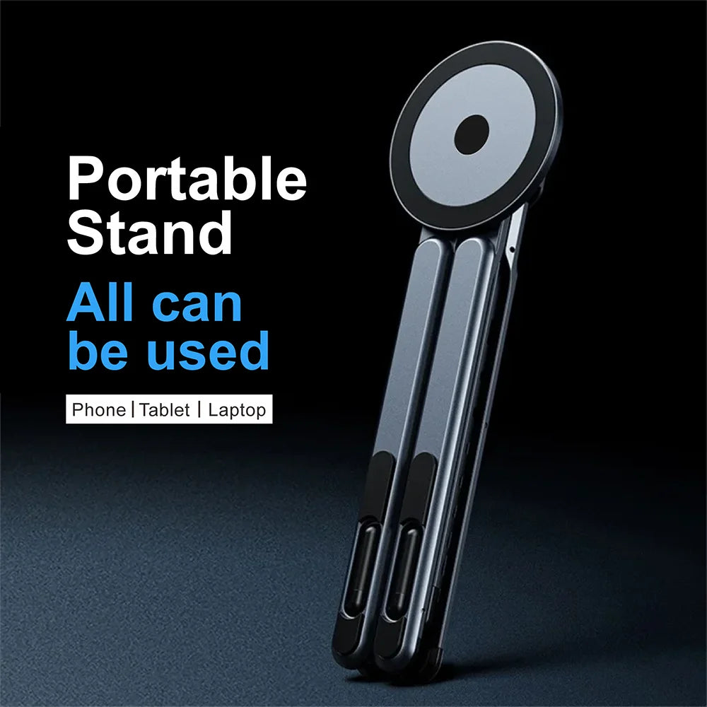 Foldable Magnetic Laptop Stand Aluminum Alloy Portable Adjustable Stand Heat Dissipation Holder for Smart Phone Tablet Notebook