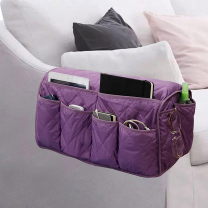 Sofa Armchair Organiser, 14 Pocket Arm Rest Caddy, Tidy Table & Bedside Chair Caddy, TV Remote Control & Phone Pockets Home Organiser