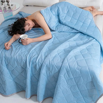 【Father 'S Day Gift】Rosekind Summer Cooling Blanket - Lightweight Cool Blanket, Sleep-Friendly Quilts for Hot Sleepers, Soft Elastic Breathable, Air Conditioning Bedroom Use to Prevent Colds (Mid-Year Sale, Deals for You, Restock, Dealsforyoudays)