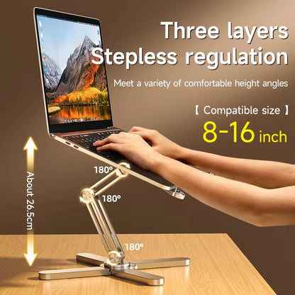 Foldable Laptop Stand 360°Rotating Portable Notebook Bracket Heat Dissipation Aluminum Alloy Holder for Laptop Ipad Tablet Dock