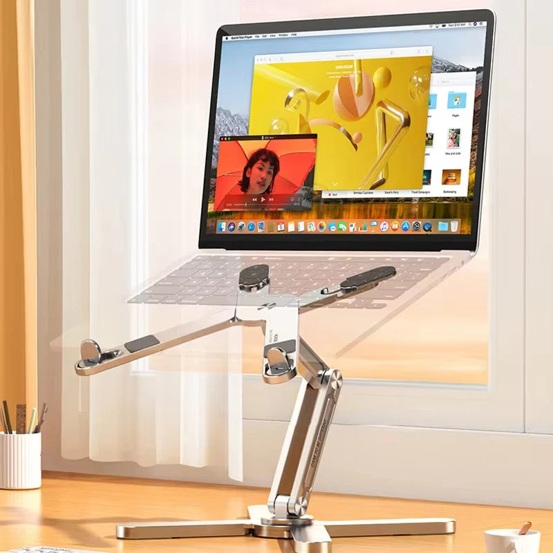 Foldable Laptop Stand 360°Rotating Portable Notebook Bracket Heat Dissipation Aluminum Alloy Holder for Laptop Ipad Tablet Dock