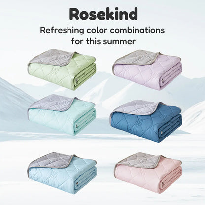 【Father 'S Day Gift】Rosekind Summer Cooling Blanket - Lightweight Cool Blanket, Sleep-Friendly Quilts for Hot Sleepers, Soft Elastic Breathable, Air Conditioning Bedroom Use to Prevent Colds (Mid-Year Sale, Deals for You, Restock, Dealsforyoudays)