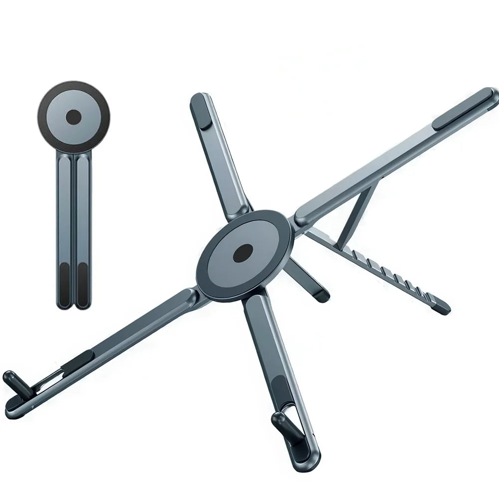 Foldable Magnetic Laptop Stand Aluminum Alloy Portable Adjustable Stand Heat Dissipation Holder for Smart Phone Tablet Notebook