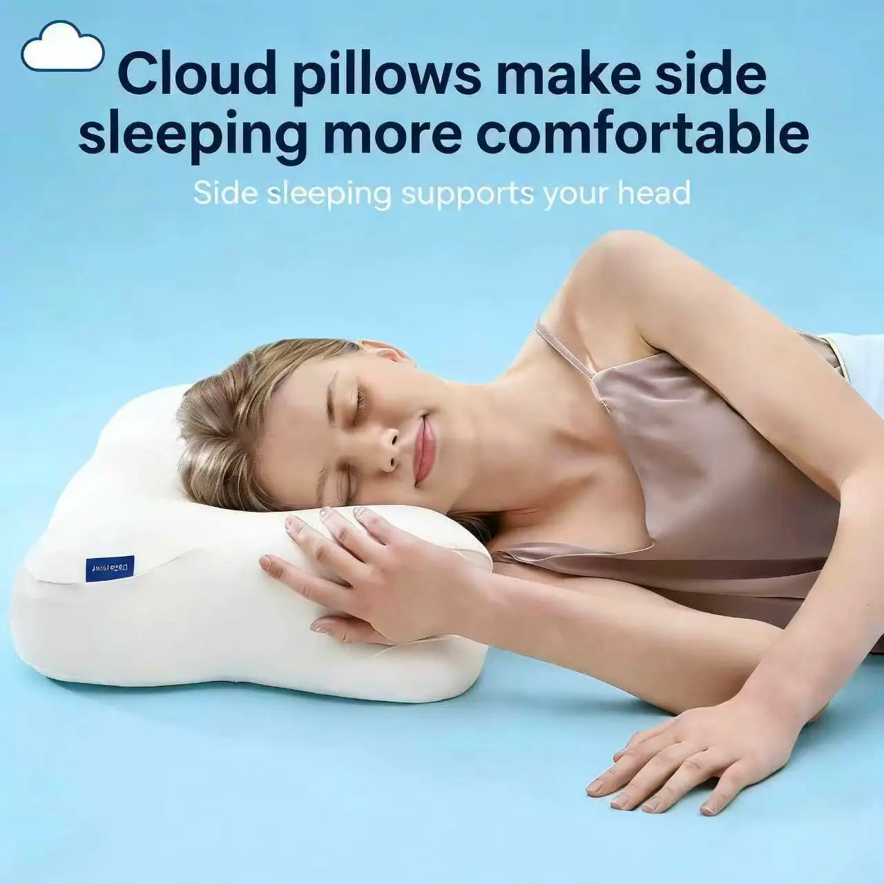 Mellow Cloud Pillow - 2026 Pillow Awards Winner, Dual-Density Memory Foam for Pressure Relief, Ear-Friendly Design, Zoned Support Construction, Cooling Gel-Infused Breathable Cover for Side Sleepers