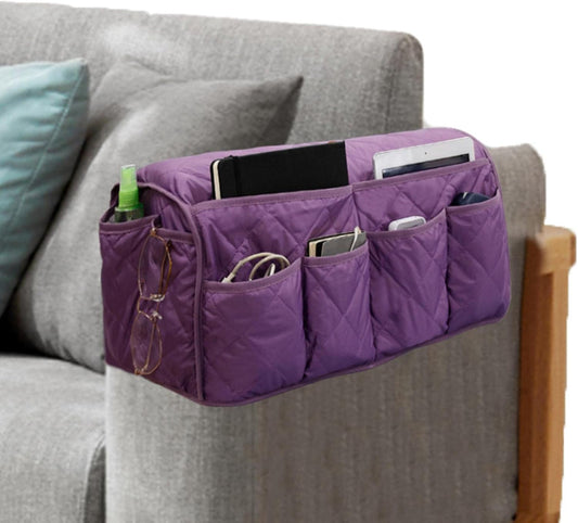 Sofa Armchair Organiser, 14 Pocket Arm Rest Caddy, Tidy Table & Bedside Chair Caddy, TV Remote Control & Phone Pockets Home Organiser