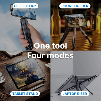 Foldable Magnetic Laptop Stand Aluminum Alloy Portable Adjustable Stand Heat Dissipation Holder for Smart Phone Tablet Notebook