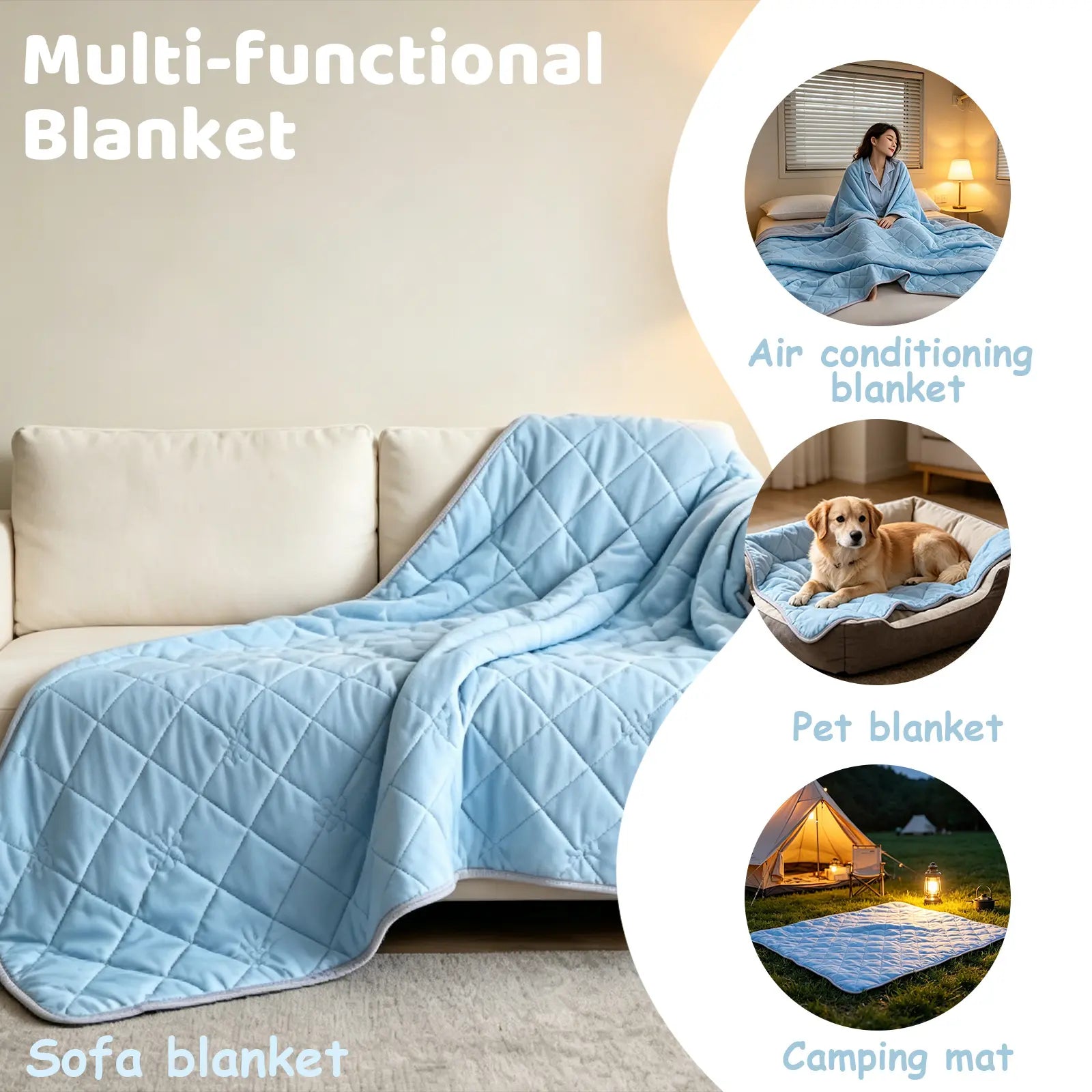 【Father 'S Day Gift】Rosekind Summer Cooling Blanket - Lightweight Cool Blanket, Sleep-Friendly Quilts for Hot Sleepers, Soft Elastic Breathable, Air Conditioning Bedroom Use to Prevent Colds (Mid-Year Sale, Deals for You, Restock, Dealsforyoudays)