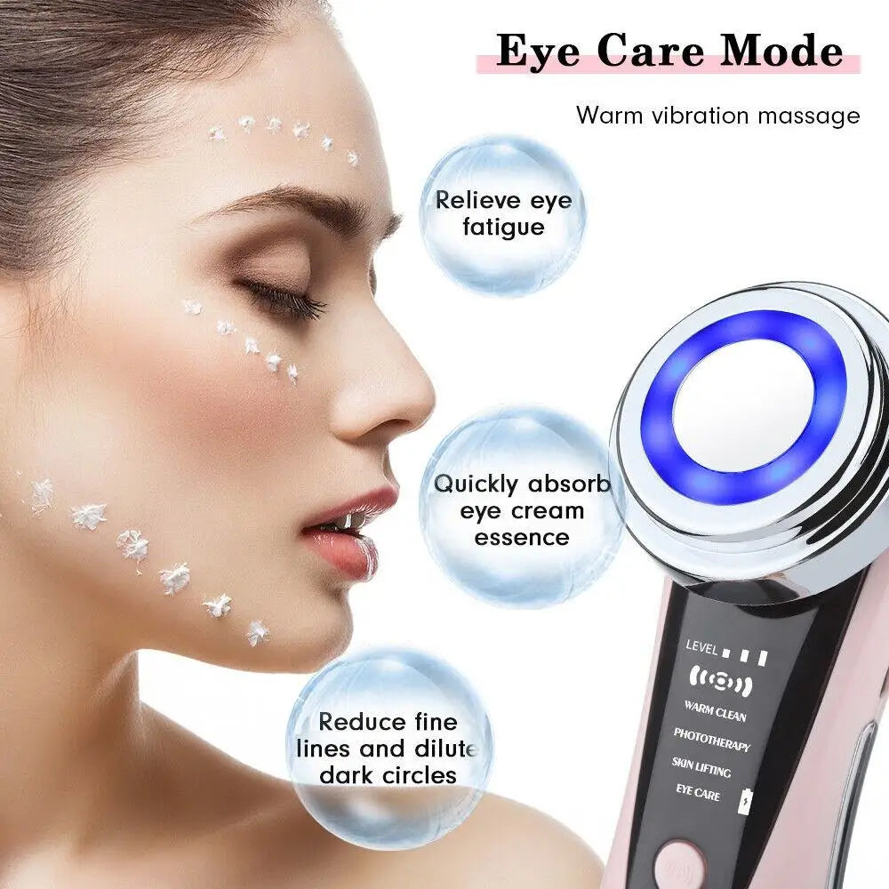 GlowPro Facial Massager - red LED light therapy mode