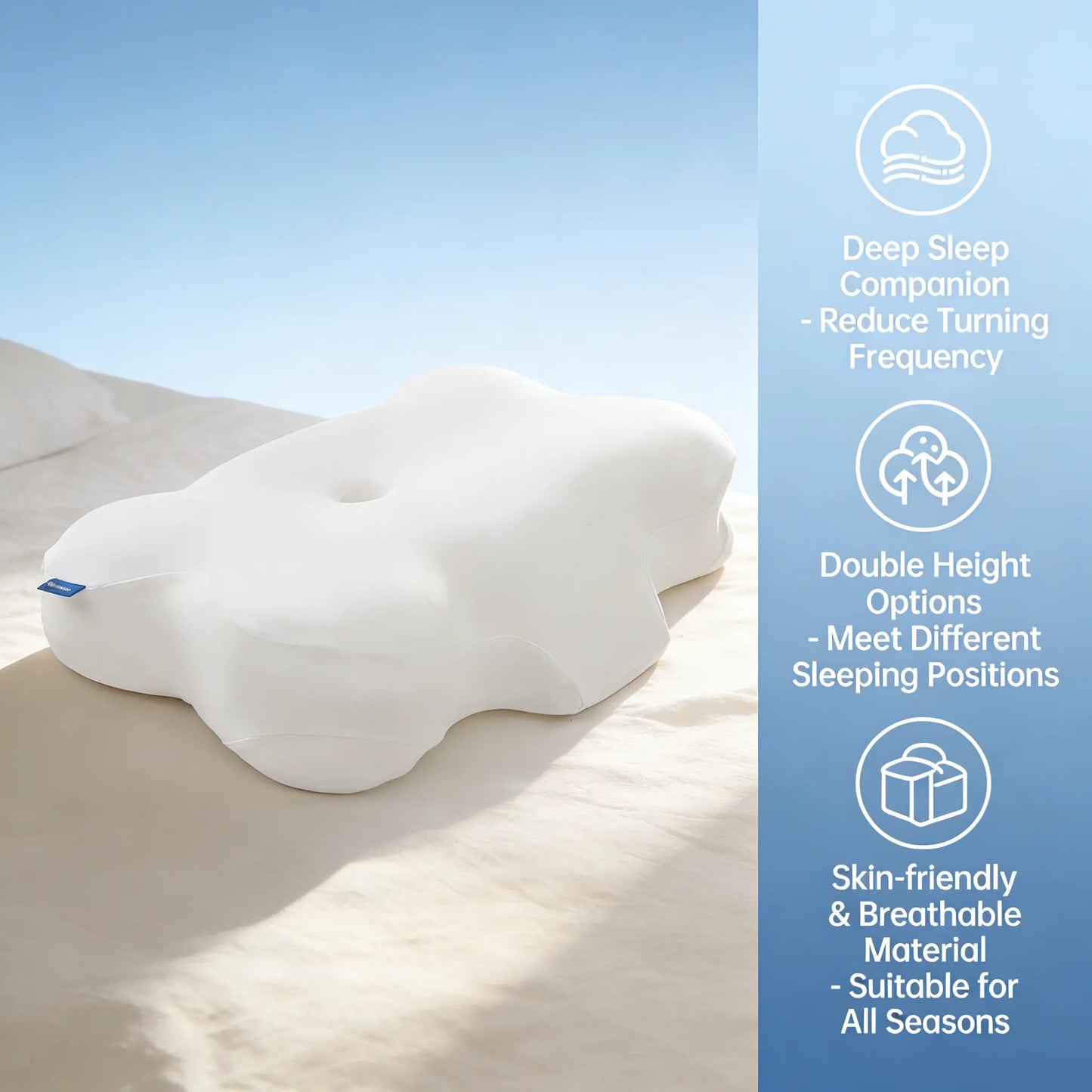Mellow Cloud Pillow - 2026 Pillow Awards Winner, Dual-Density Memory Foam for Pressure Relief, Ear-Friendly Design, Zoned Support Construction, Cooling Gel-Infused Breathable Cover for Side Sleepers
