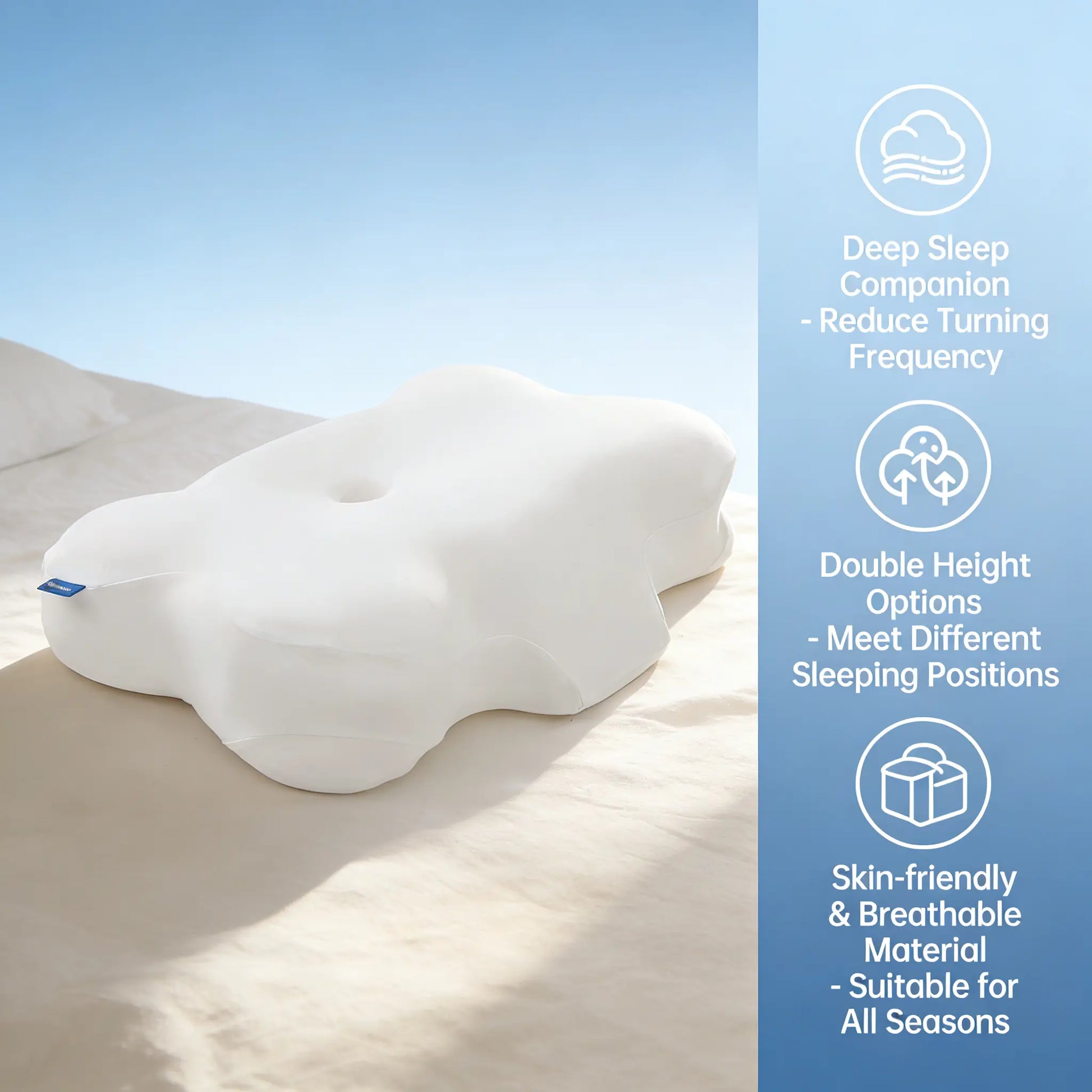 Mellow Cloud Pillow - 2026 Pillow Awards Winner, Dual-Density Memory Foam for Pressure Relief, Ear-Friendly Design, Zoned Support Construction, Cooling Gel-Infused Breathable Cover for Side Sleepers