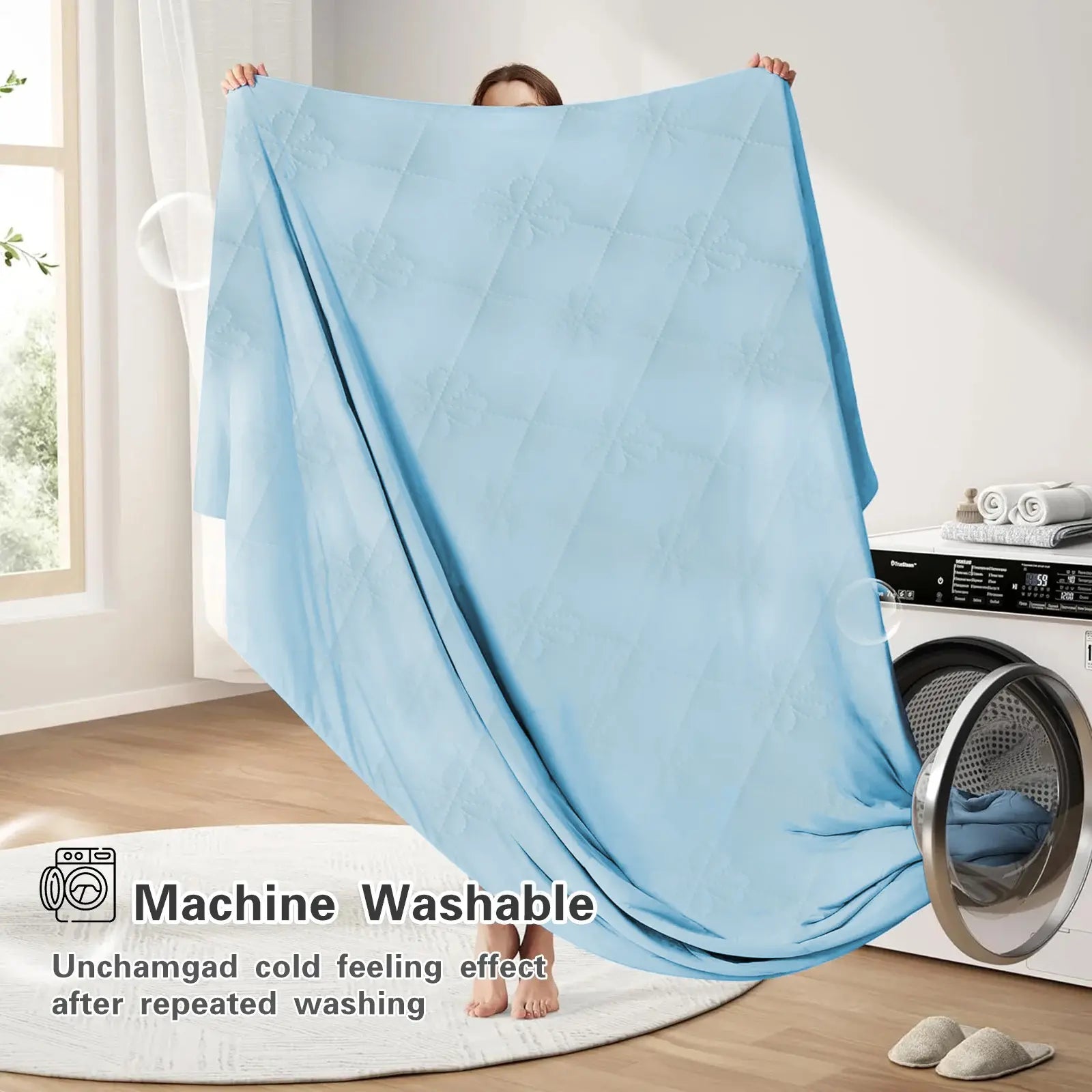 【Father 'S Day Gift】Rosekind Summer Cooling Blanket - Lightweight Cool Blanket, Sleep-Friendly Quilts for Hot Sleepers, Soft Elastic Breathable, Air Conditioning Bedroom Use to Prevent Colds (Mid-Year Sale, Deals for You, Restock, Dealsforyoudays)
