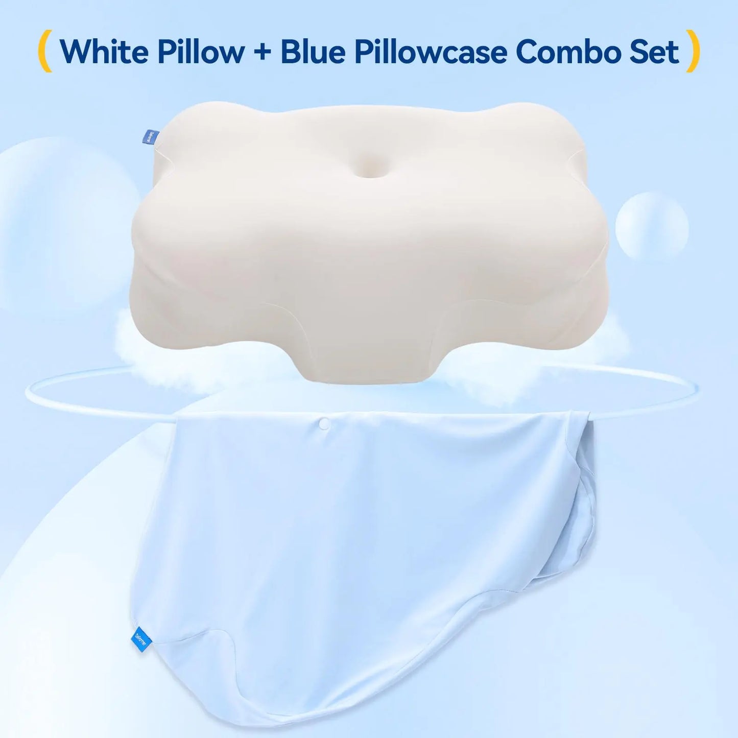 Mellow Cloud Pillow - 2026 Pillow Awards Winner, Dual-Density Memory Foam for Pressure Relief, Ear-Friendly Design, Zoned Support Construction, Cooling Gel-Infused Breathable Cover for Side Sleepers